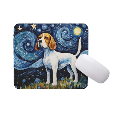 Mouse Pad Starry Night Beagle Dog Mousepad for Home Office Desktop Accessories Non-Slip Rubber Puppy Mouse Pad - image1